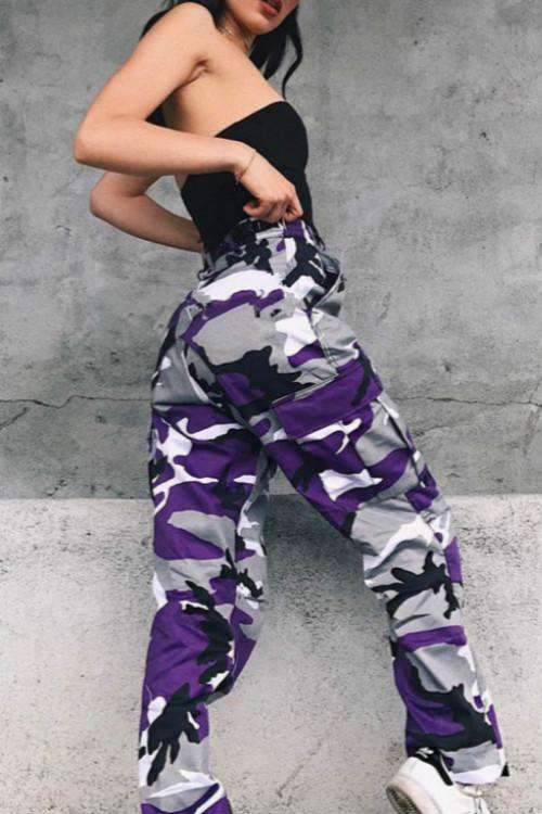 6 Colors Contrast Camouflage Loose Cool Pants- womens pants