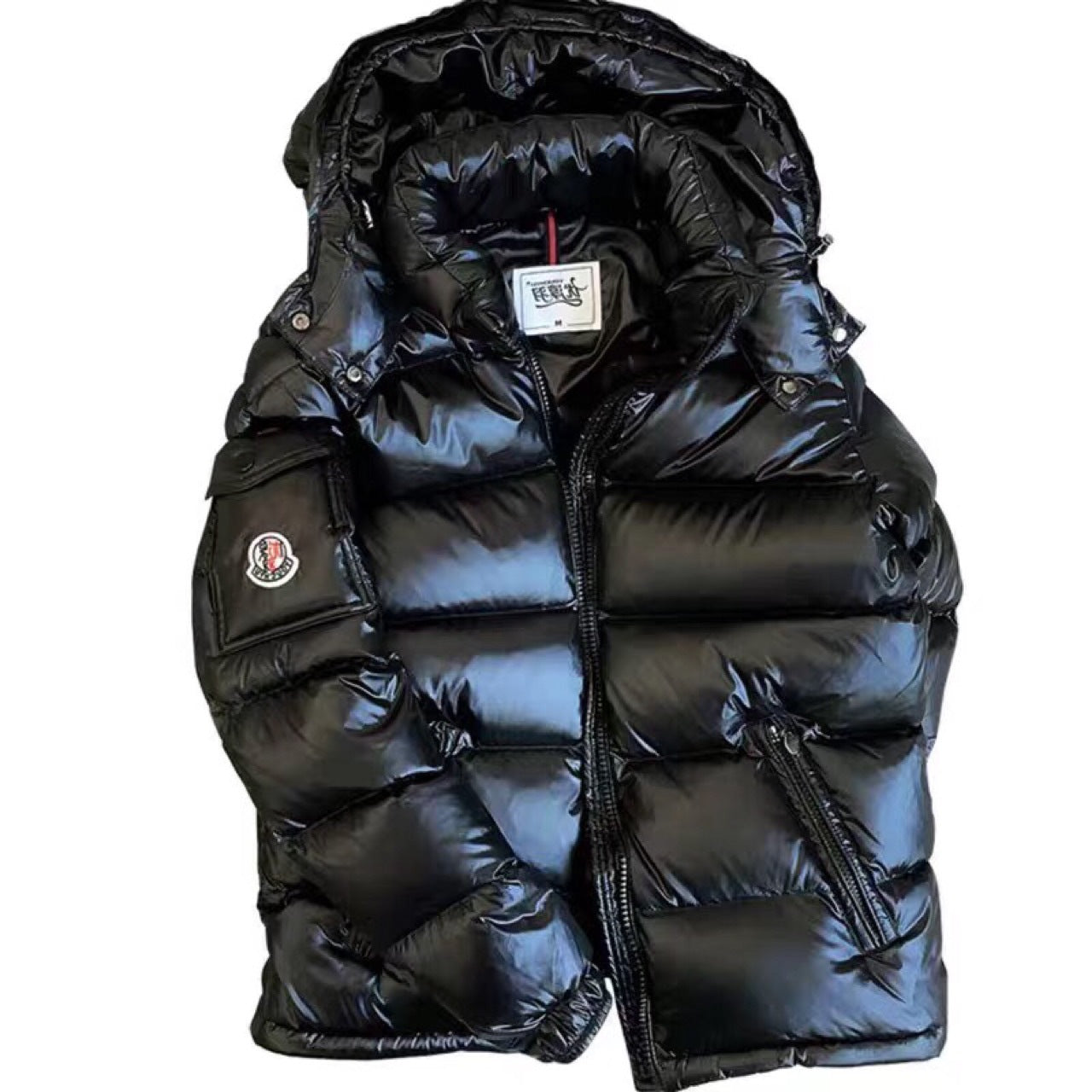 Down Jacket Thickened Short Shiny Hooded Warmth Super Thick White Duck Down Cold-proof Down Jacket