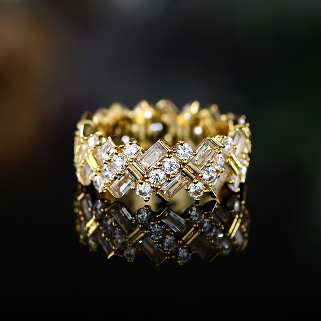 18K White Gold Overlay Ring jewelry