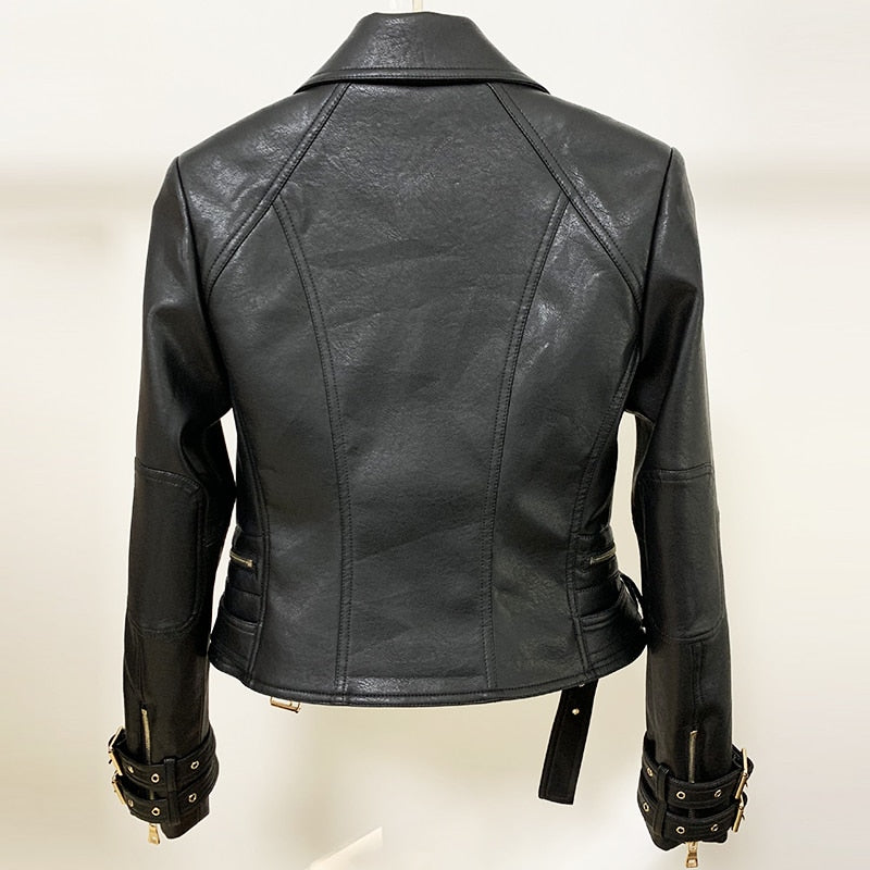 Women's Faux leather Motorcycle Biker jacket