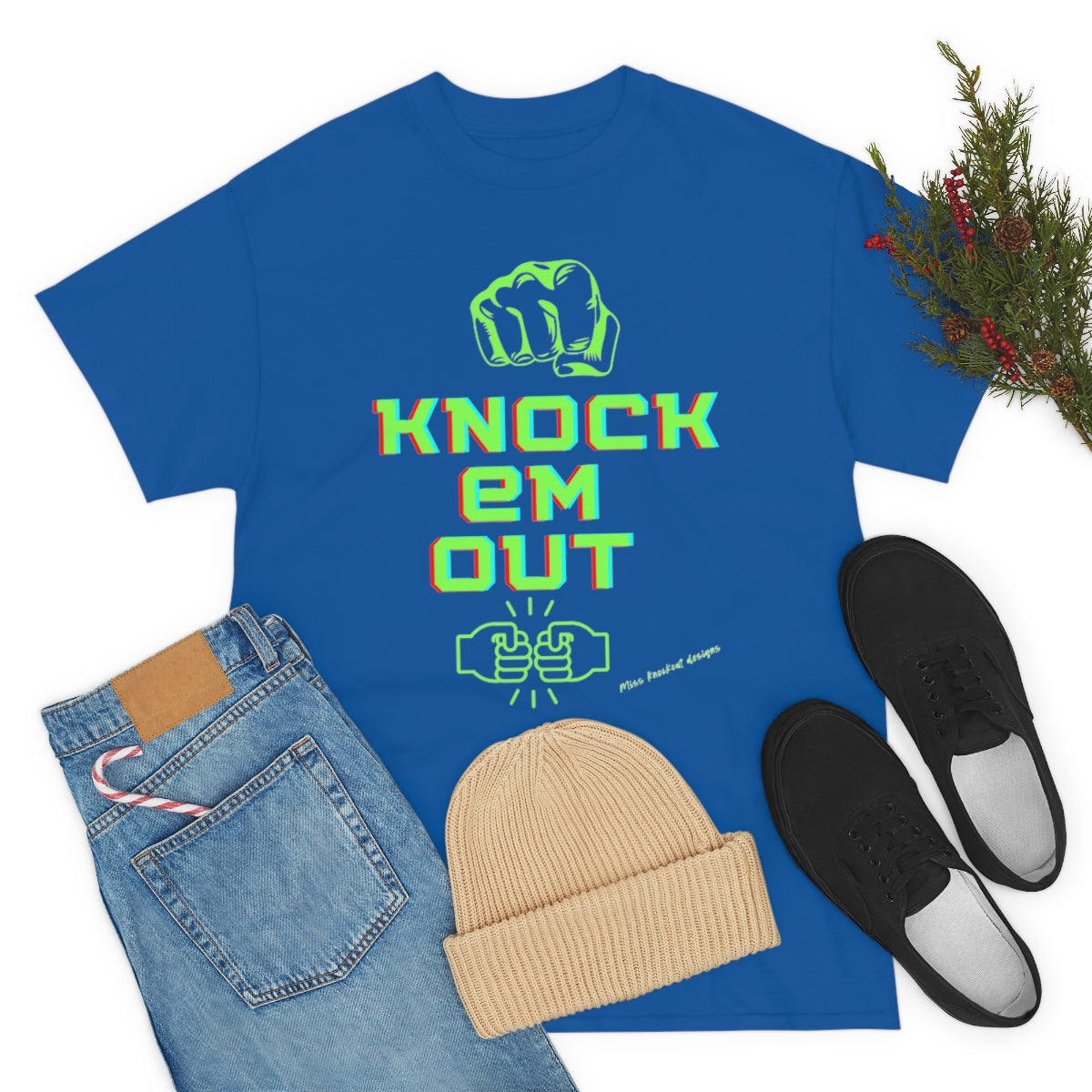knock em out plain print Unisex Heavy Cotton Tee Miss knockout ™ Merchandise