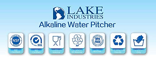 Lake Industries Alkaline Water Pitcher Cartridge Replacement | 150 liters/40 Gallon Capacity | Pure Clean Hydration | 2-Pack