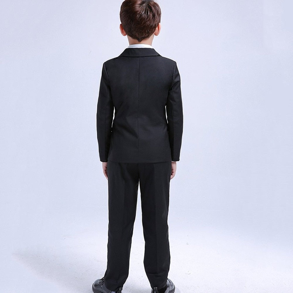 5 Pcs Black Toddler Boys Suits Wedding Formal Children Suit Tuxedo  Party Ring bearer|child tuxedo|boys formaltuxedo children