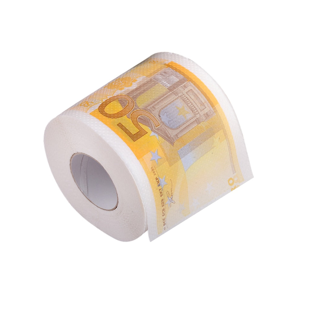 50/100 EUR Bill Printed Toilet Paper Europe EUR Tissue Toilet Paper- home hacks