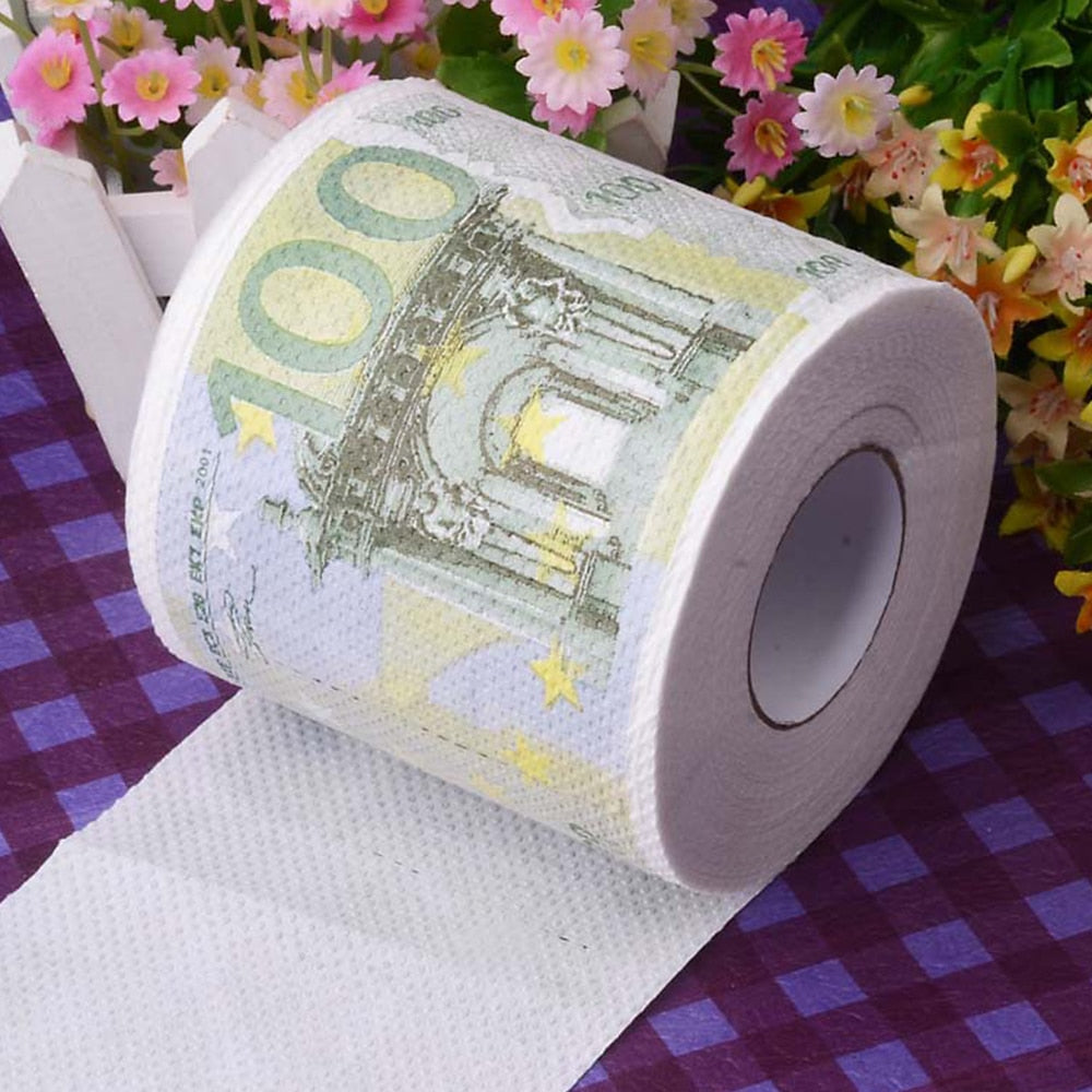 50/100 EUR Bill Printed Toilet Paper Europe EUR Tissue Toilet Paper- home hacks