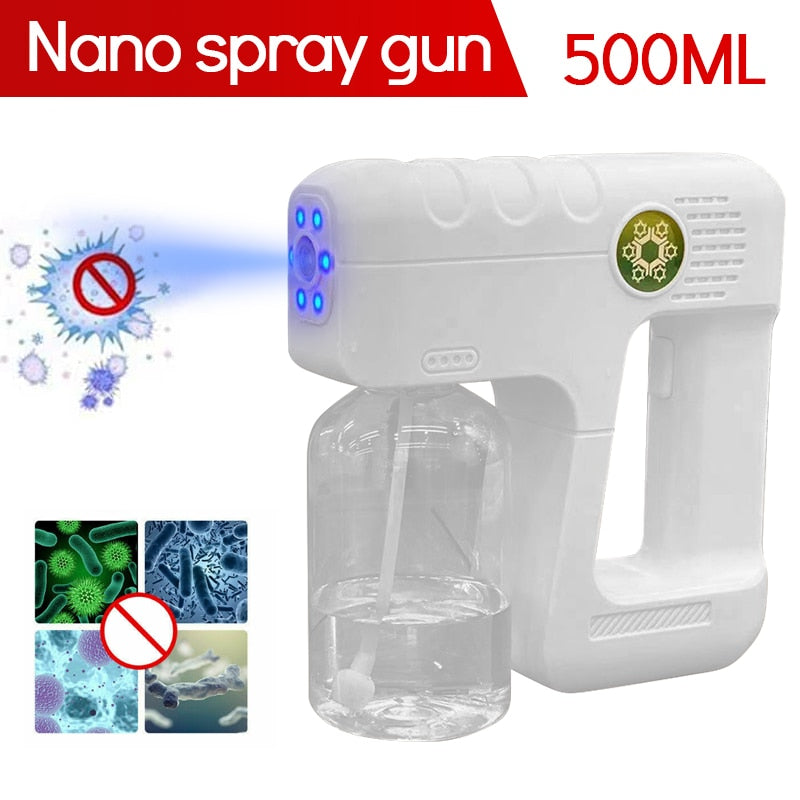Wireless Electric Disinfection Sprayer Gun USB Blue Light Nano Steam Spray Gun  Sanitizer|Sprayers|