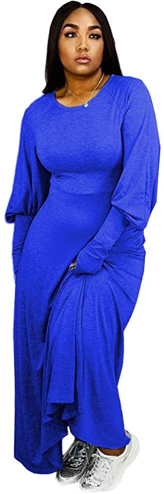 Women's Puff Long Sleeve Loose  Maxi Dresses sizes sm-4x