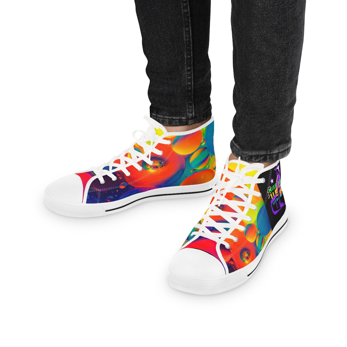 colorful Men's High Top Sneakers  Miss knockout ™ Merchandise