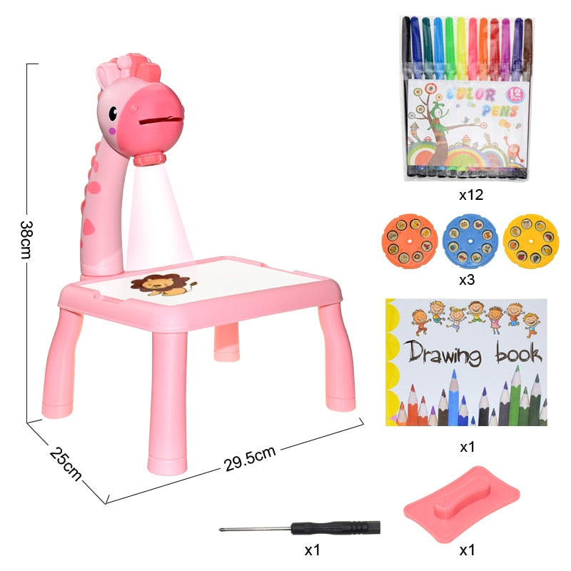 Kids Drawing Projector Painting Table Set, Child Learning Painting