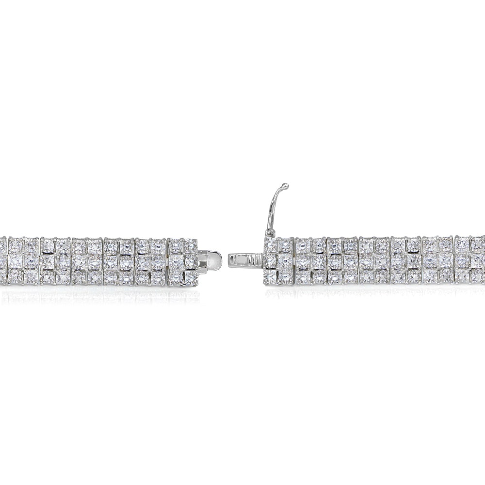 DB Designs Diamond 1ct TDW Miracle Set 3-Row Tennis Bracelet
