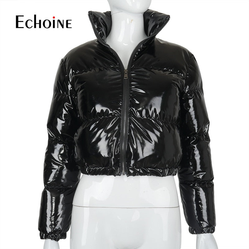 Shiney Solid Down Puffer bubble Coat