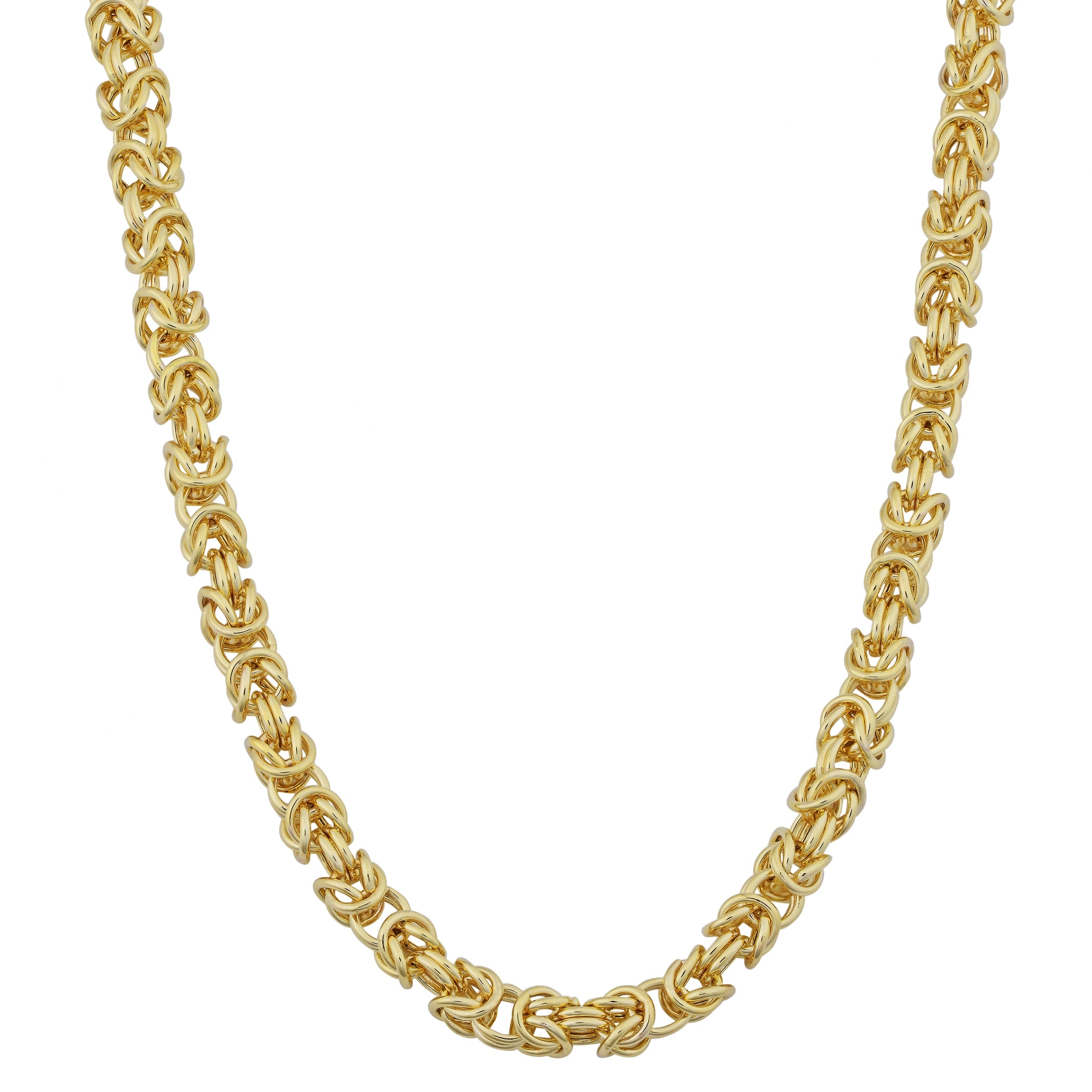 Fremada 10k Yellow Gold 3.6-mm High Polish Square Byzantine Necklace (18 or 20 inches)