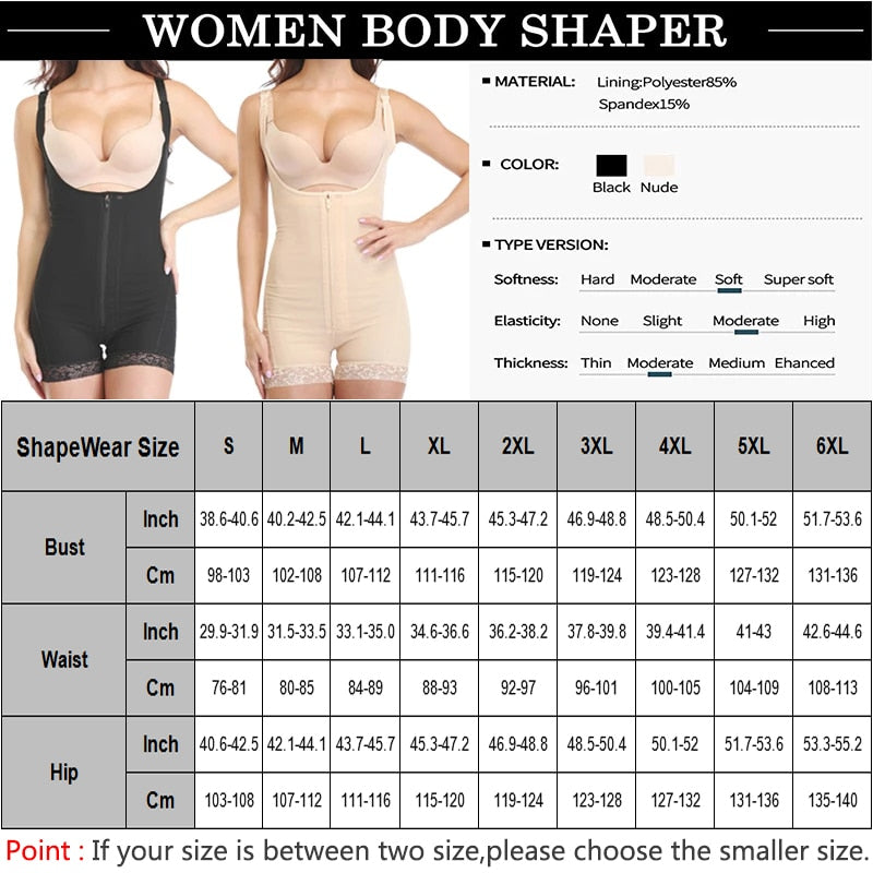 Womans Body Shaper Waist Trainer Thigh Slimmer Slimming Bodysuit Corset Butt Lifter Belly Band Plus Size Shapewear