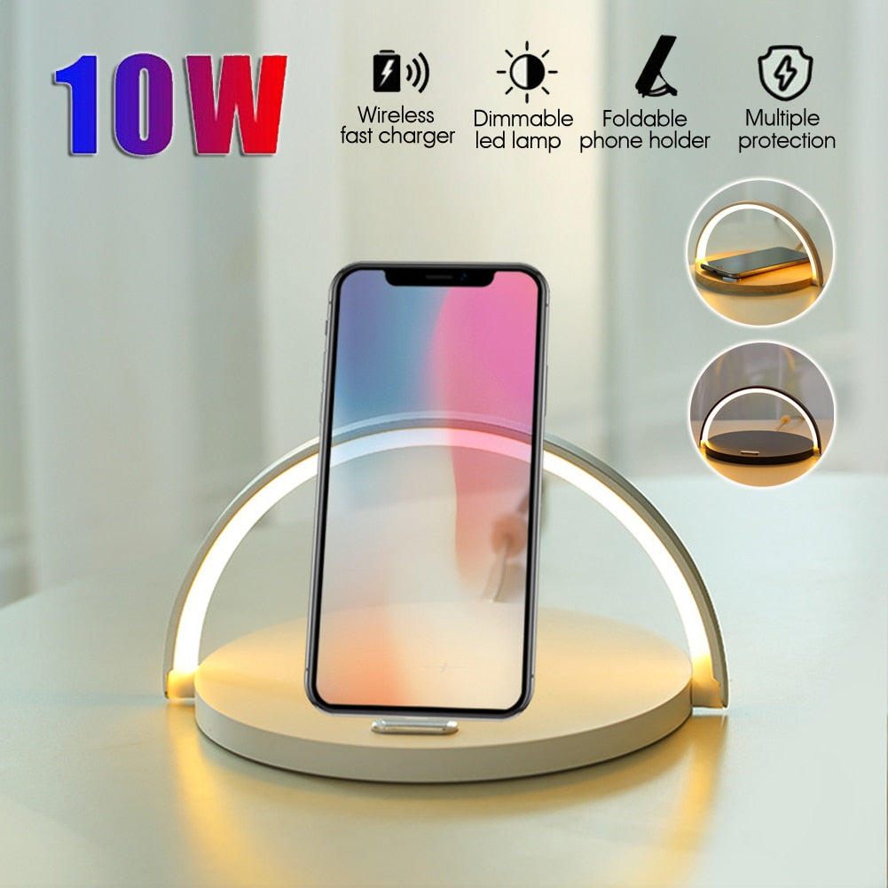 Wireless Charging Cell Phone Bluetooth Speaker Bedside Lamp