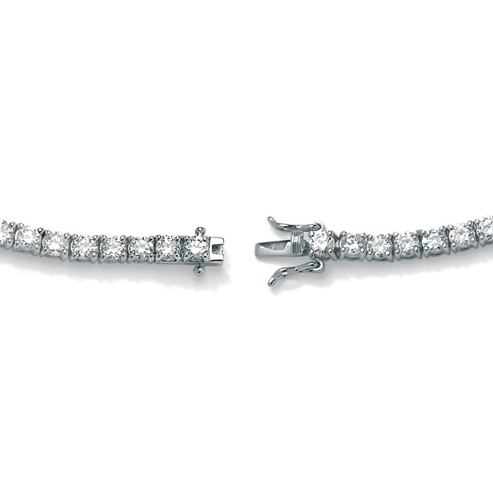 6.90 TCW Round Cubic Zirconia Platinum over Sterling Silver Tennis Bracelet 7 1/2" Classic