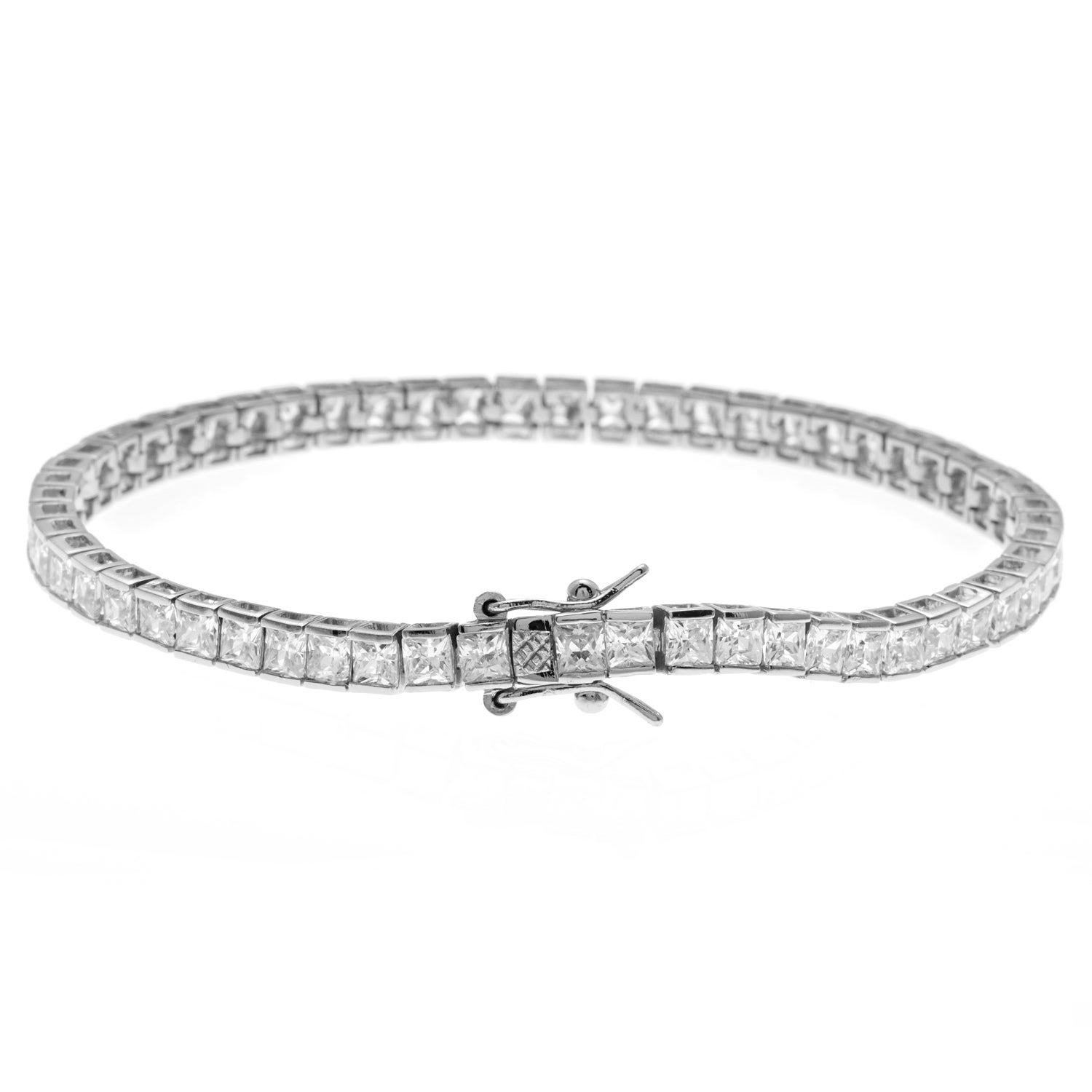 4.94ct Princess Cut CZ Tennis Bracelet- jewelry