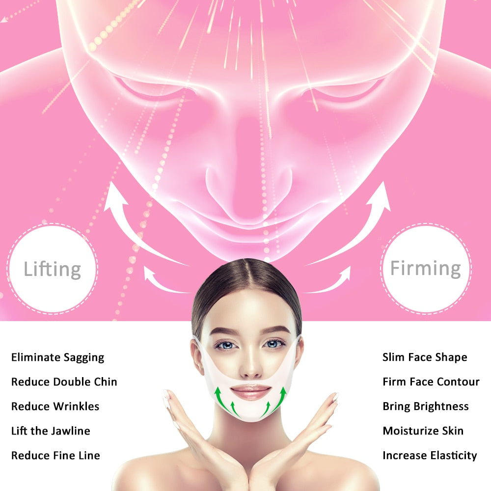 V Line Face Lifting Mask with Eye Patches for Double Chin Remover Slim Lift Shaper Anti Wrinkle Strap Tool Women Facial Collagen|Treatments & Masks|