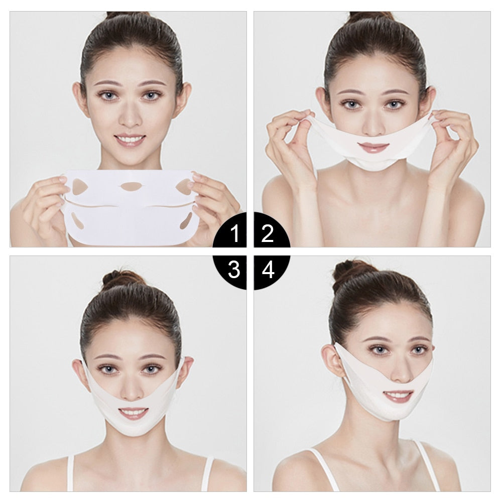 V Line Face Lifting Mask with Eye Patches for Double Chin Remover Slim Lift Shaper Anti Wrinkle Strap Tool Women Facial Collagen|Treatments & Masks|