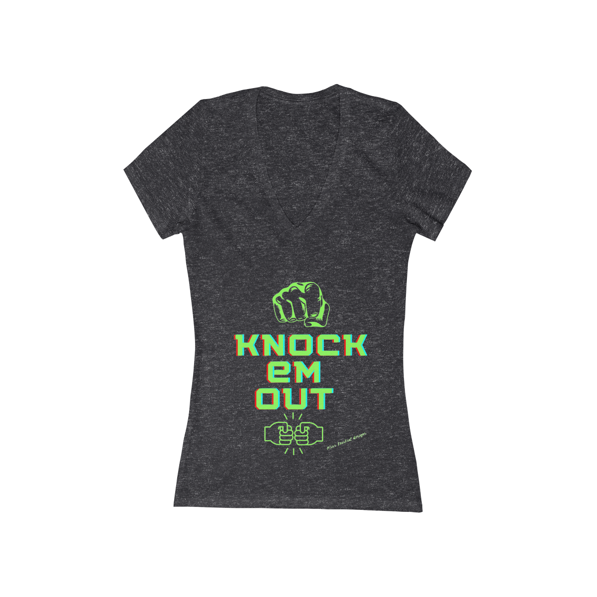 Knock em out Women's Jersey Short Sleeve Deep V-Neck Tee Miss knockout ™ Merchandise