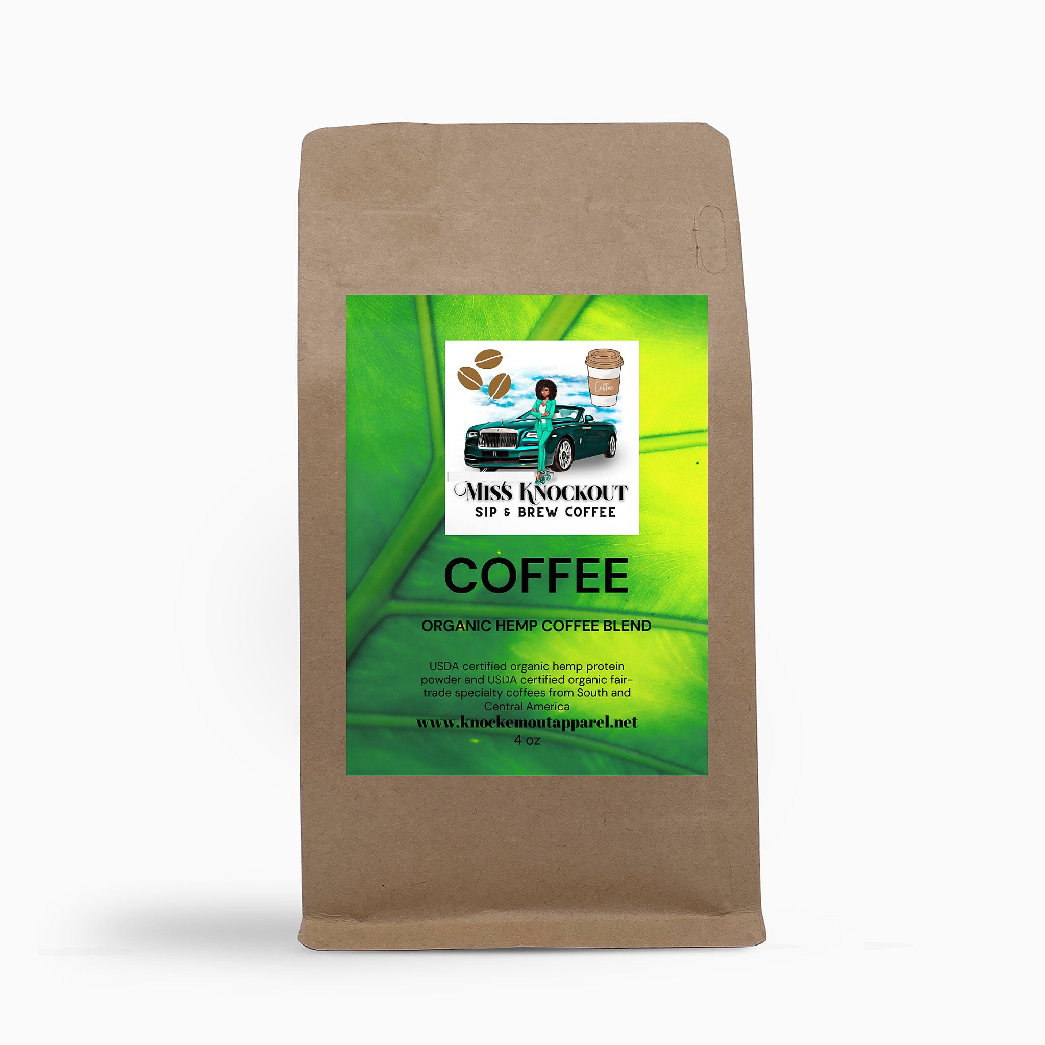 Organic Hemp Coffee Blend - Medium Roast - Miss Knockout ™ Sip & Brew coffee