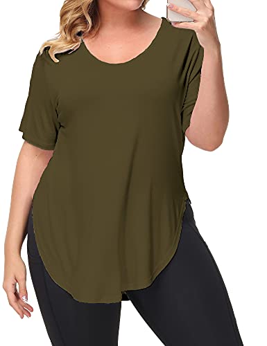 Casual Scoop Collar Plus Size T Shirts