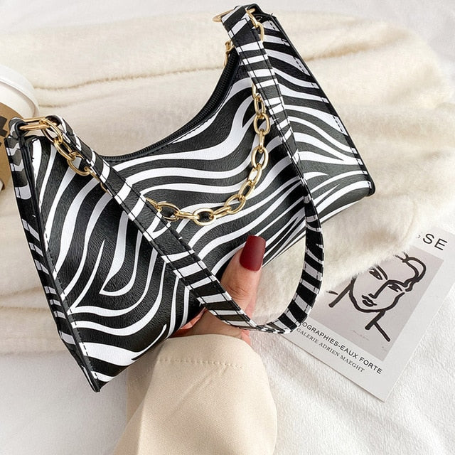 Printed Women Bags Designer herringbone, leopard, zebra, Cow Animal Pattern Bags Women