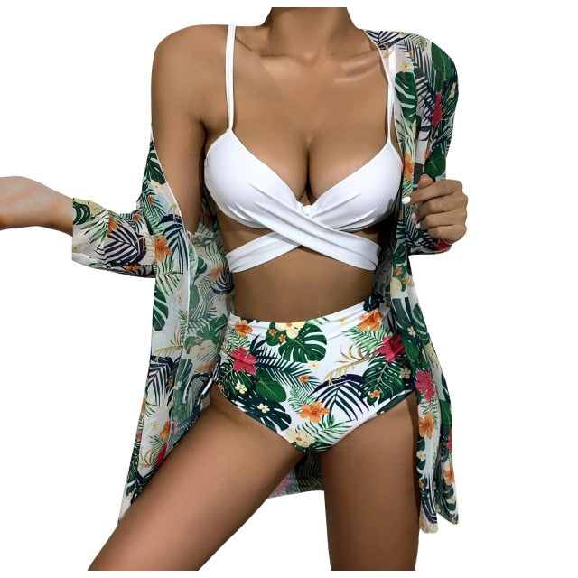Sexy Bikini Summer swimsuit suit Three Piece with matching cover up