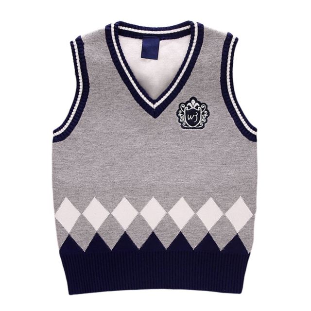 Boys/ Girls Outerwear knit Sweater Vest Argyle V Neck Sleeveless Pullover