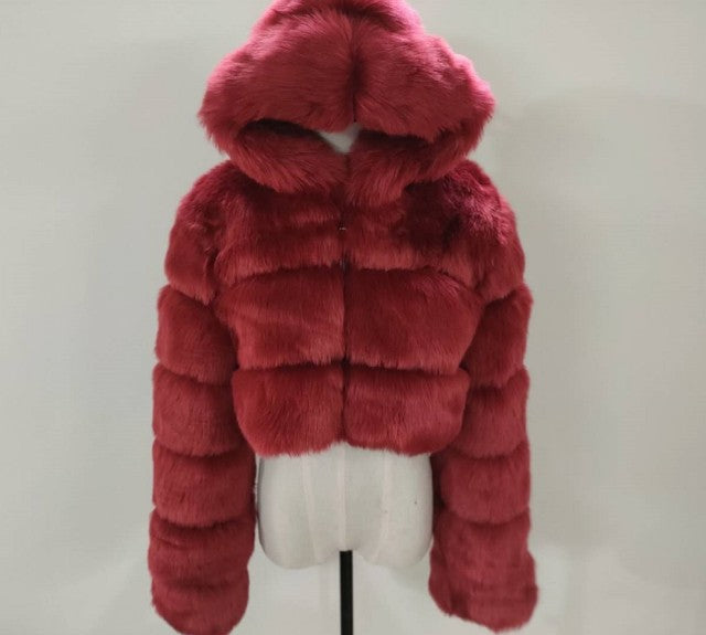 Faux Fur crop Jacket Fluffy  Cropped teddy Coats Jackets