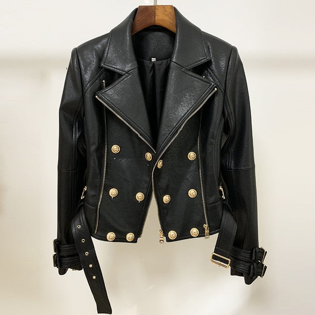 Women's Faux leather Motorcycle Biker jacket